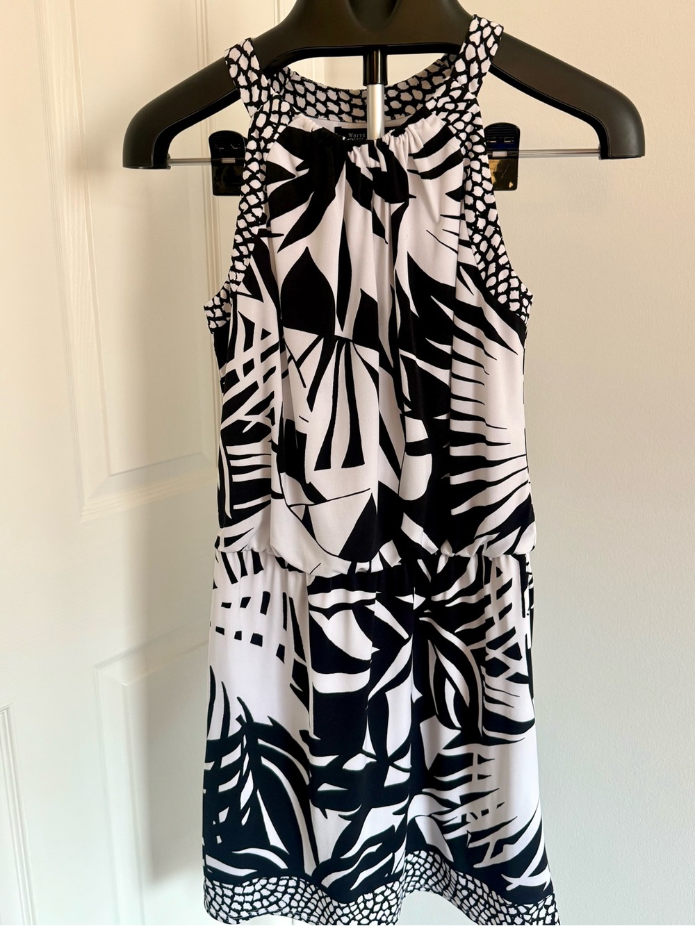 White House Black Market Black and White Printed Mini Dress